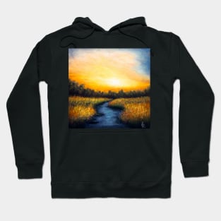 Golden hour over river Hoodie